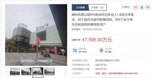 紹興嵊州寶龍廣場商業綜合體掛牌轉讓，掛牌價4.7億元